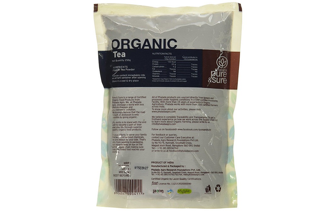 Pure & Sure Organic Tea    Pack  250 grams